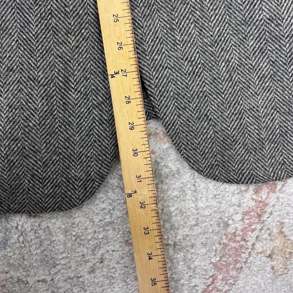 90's Stafford Grey Herringbone Tweed Blazer Dark Academia Goblincore 44R - Picture 5 of 10